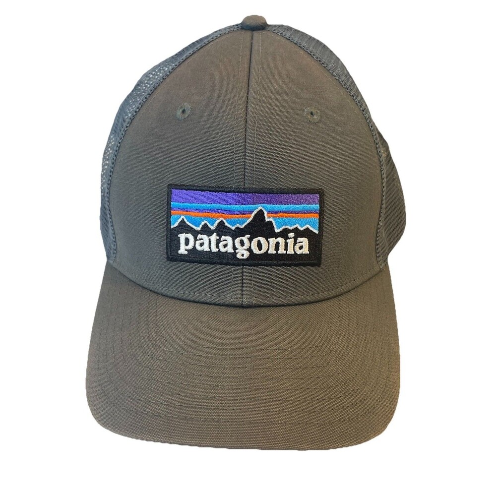 Patagonia Hat Cap Snap Back Gray Charcoal Logo Mesh Trucker Men